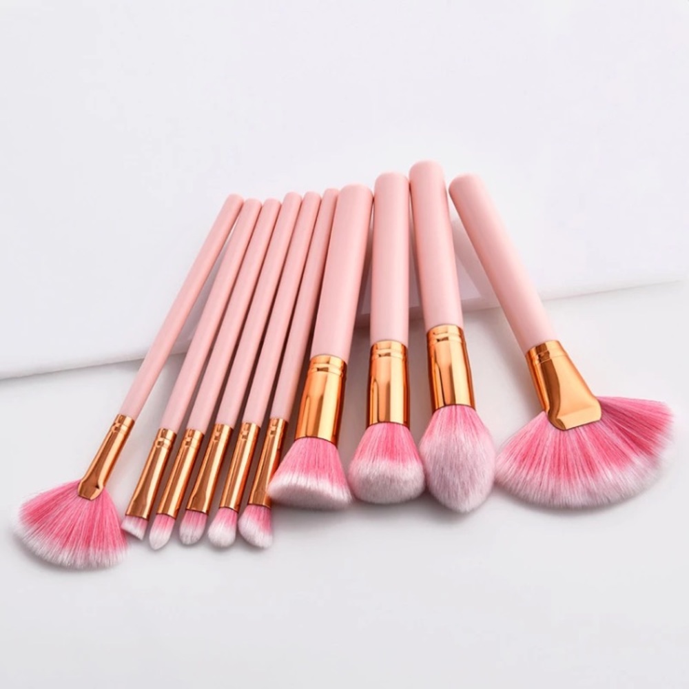 BABY PINK&WHITE OMBRÉ CONTOUR&EYESHADOW BRUSH/KIT